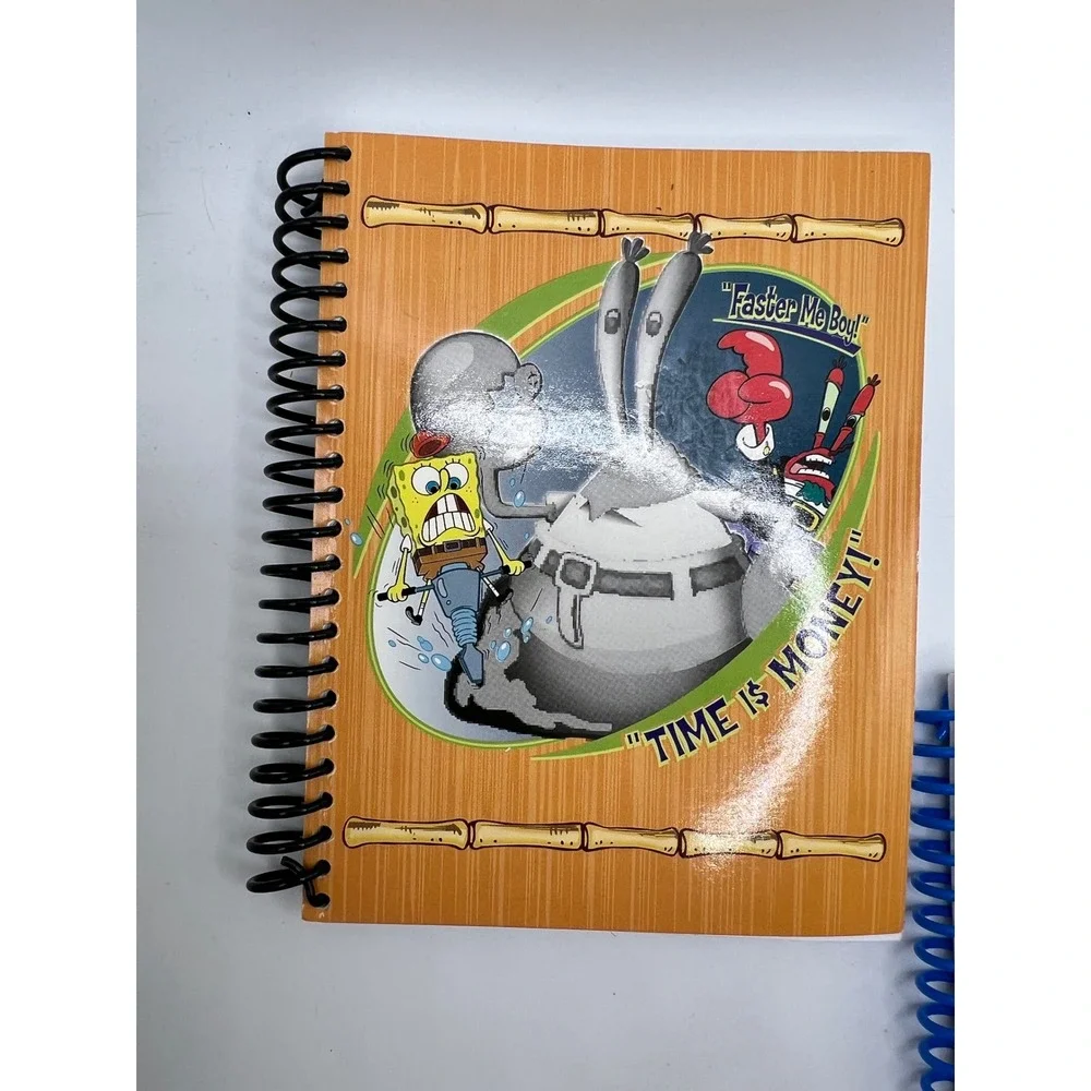 SpongeBob SquarePants Set Of 2 Mini Notebooks 2004 Dee-Licious Kelp Mr Crab NEW‎